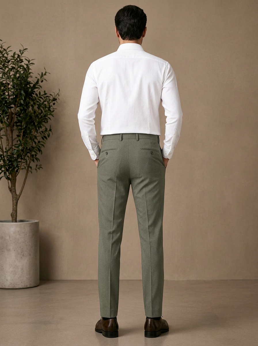 Patloon Ventures Olive Green regular pants back