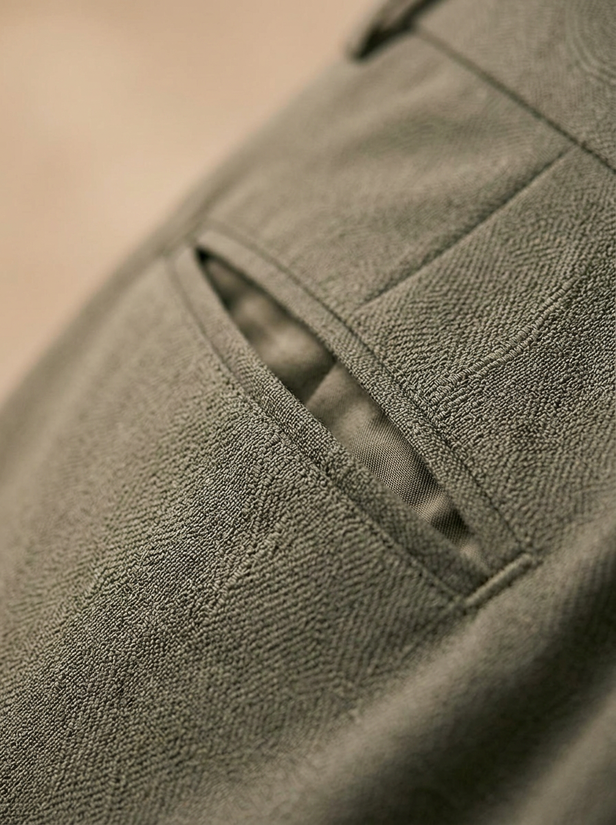 Patloon Ventures Olive Green regular pants pocket